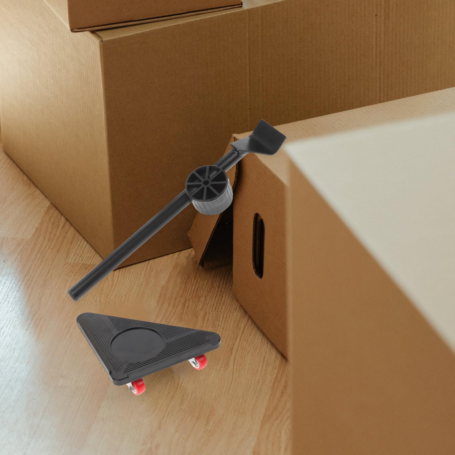 Kit per Trasloco Mobili Struttura Triangolare e 3 Ruote in Acciaio e Abs, Sposta Mobili Pesanti Alta Capacità di Carico per Uso Quotidiano e Garage