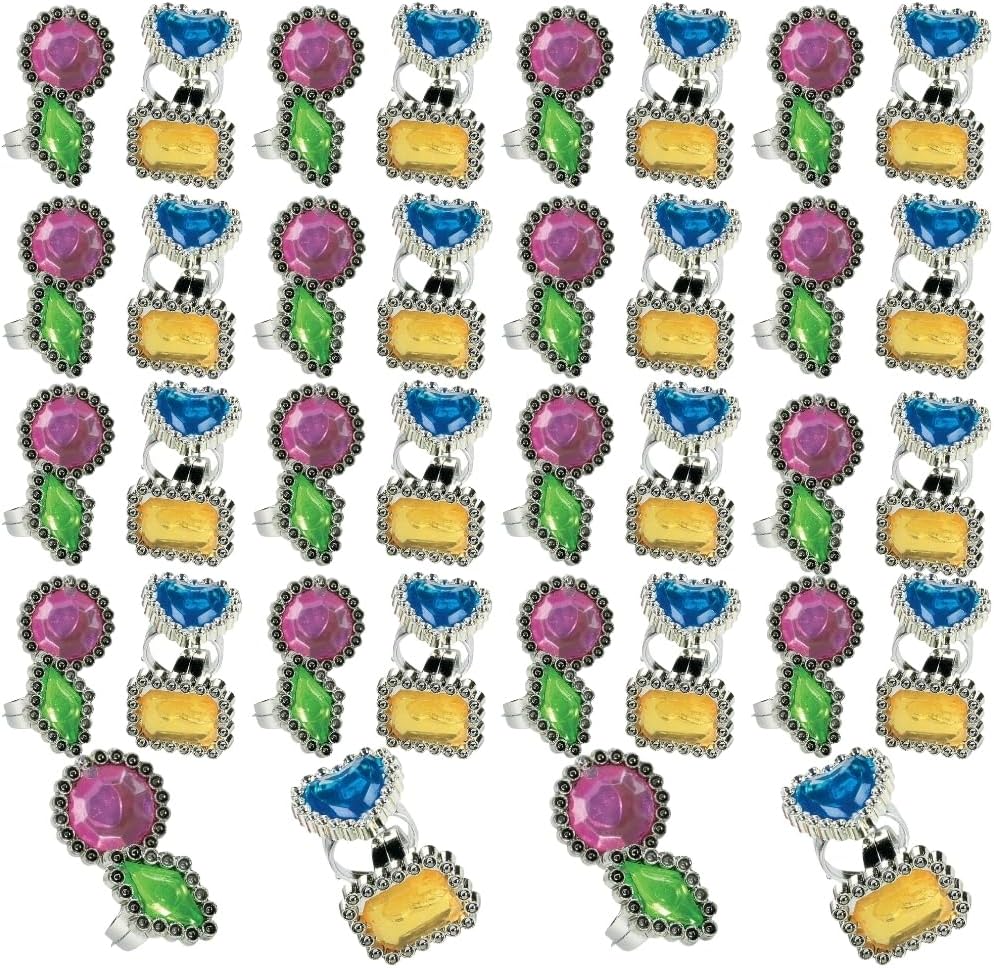 Fun Express Colorful Rhinestone Rings (6dz) - Jewelry - Jewelry General - Rings - 72 Pieces