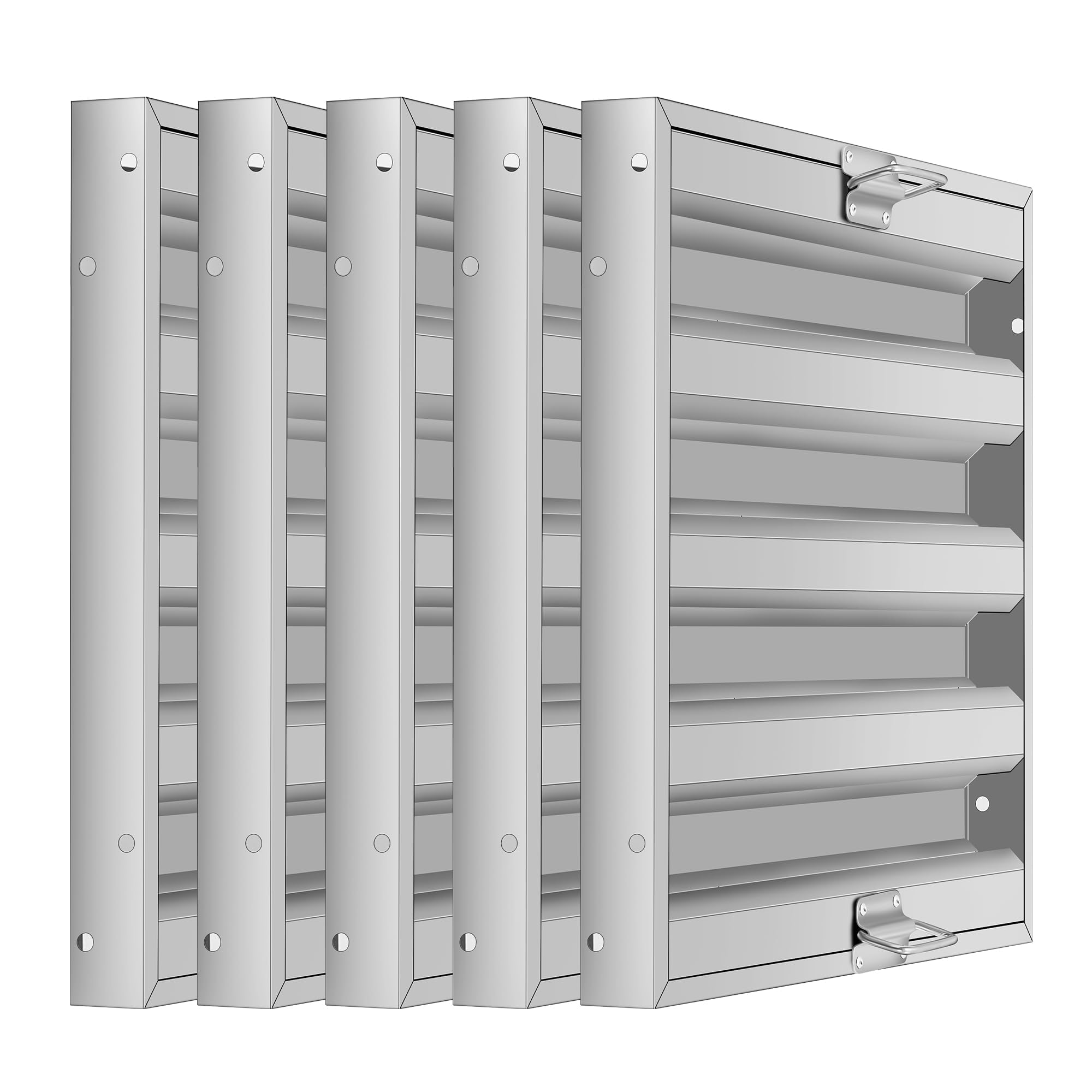 Garvee Filtre à graisse à chicanes pour hotte professionnelle – Acier inoxydable 430, 4 rainures – Compatible lave-vaisselle, nettoyage facile – Idéal restaurant cuisine commerciale
