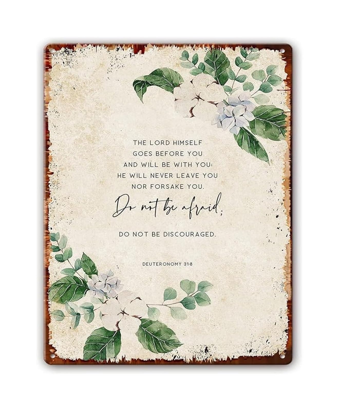 NWPNLXEA Christian Metal Sign Do Not Be Afraid Bible Verse Wall-Art Rustic Decor for Living Room Office Gift (8 X 12 in)