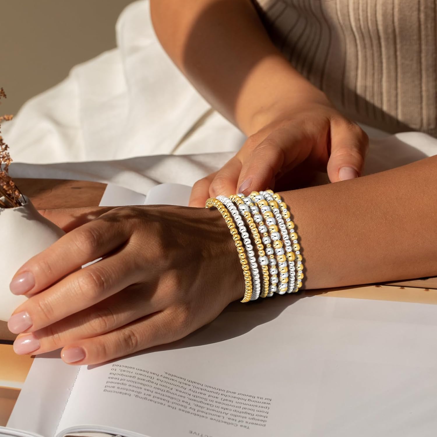 7Pcs Gold Bracelets for Women Gold Plated Beaded Bhutan Ubuy