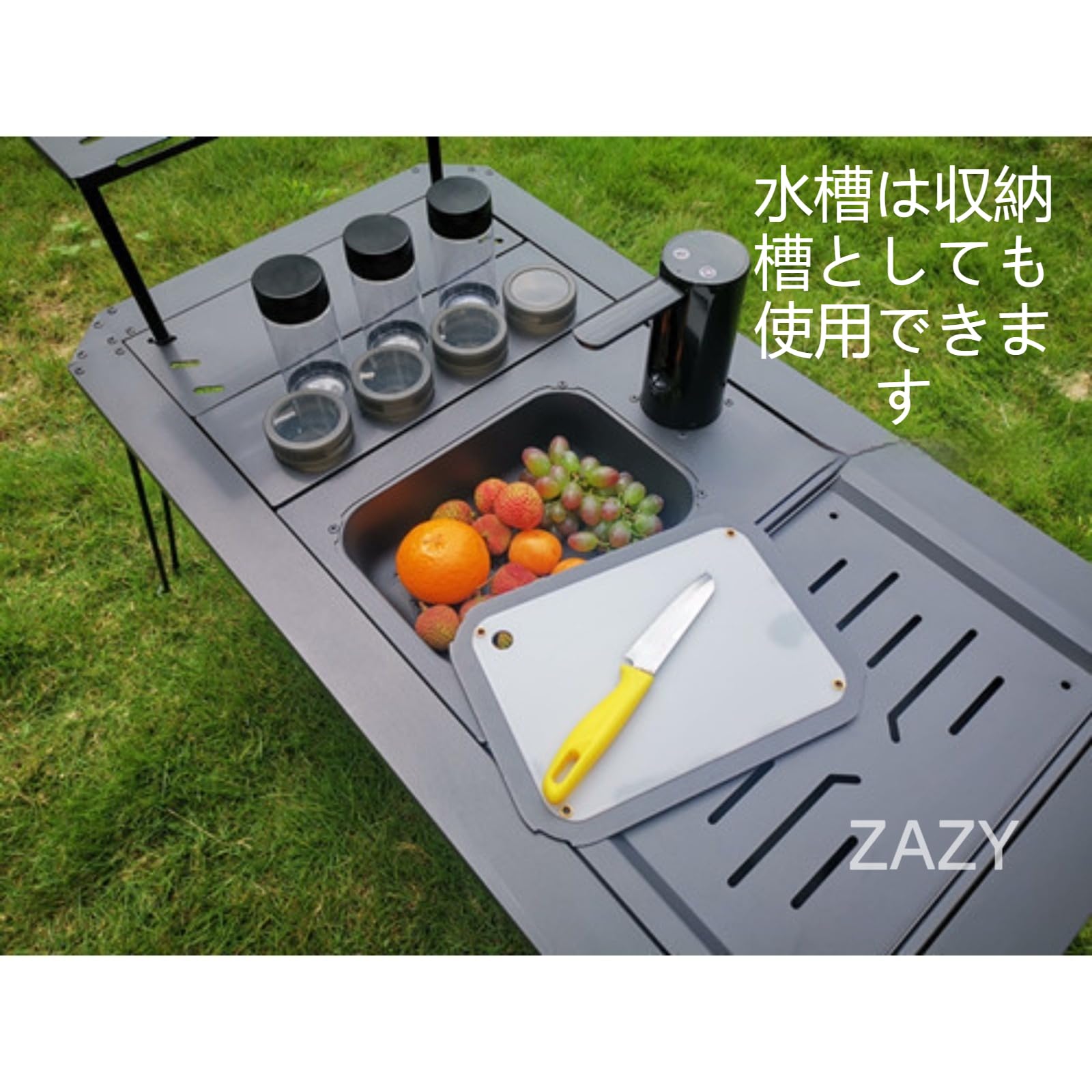 Amazon.co.jp: 【ZAZY】アウトドア IGT 二層式シンクセット 電動ポンプ
