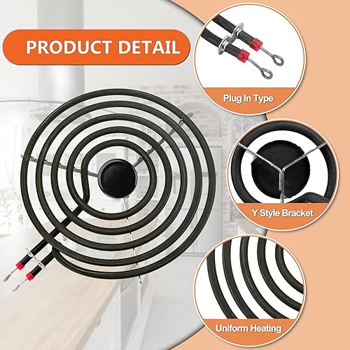 Miniatura 3 de ActualizadoW10196405 W10196406 W10196406 - Juego de bandejas de goteo para quemador eléctrico MP21YA MP15YA apto para horno y estufa Whirlpool