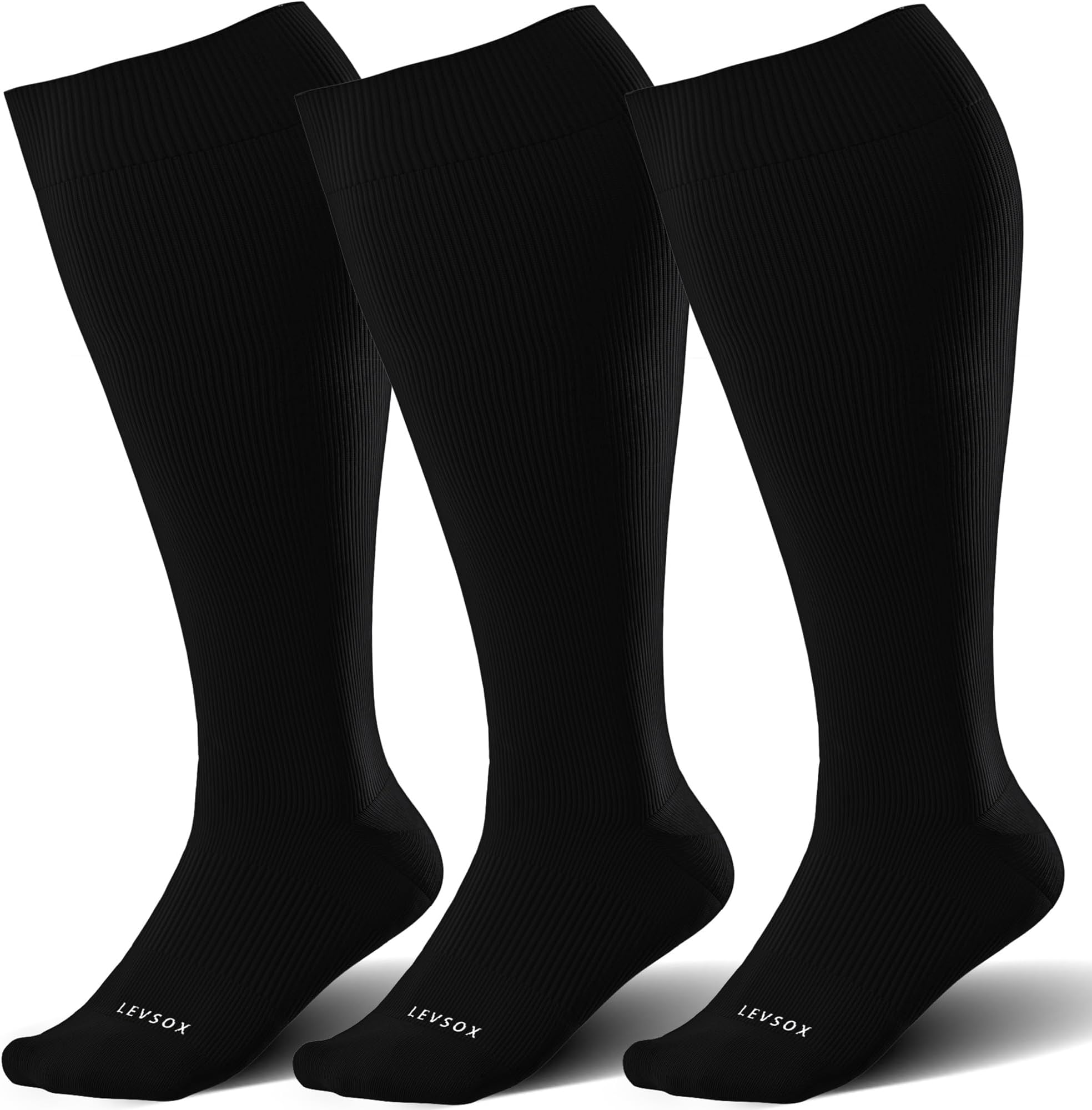 Wide Calf Compression Socks for Women&Men Plus Size 15-20mmHg Knee High Large Support Stockings for Circulation