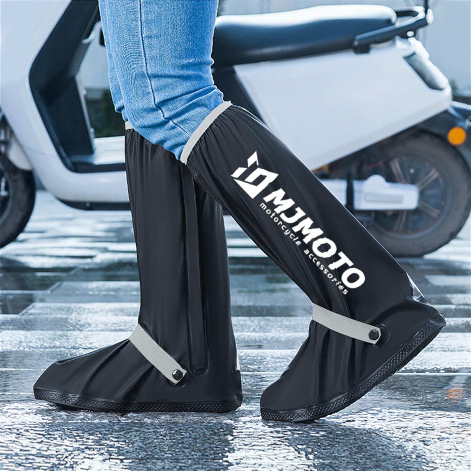 Hochrohrowe pokrowce na buty motocyklowe, kreatywne, wodoodporne, wielokrotnego użytku, do jazdy na motocyklu, jazdy na rowerze, na kalosze przeciwdeszczowe, odporne na deszcz, pokrowiec na