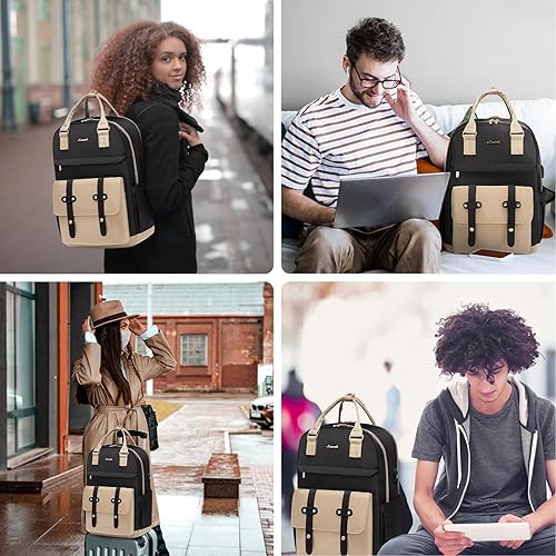 Miniatura 6 de LOVEVOOK Mochila para computadora portátil para mujeres y niñas, mochila impermeable de 15.6 pulgadas, mochila para computadora para estudiantes,