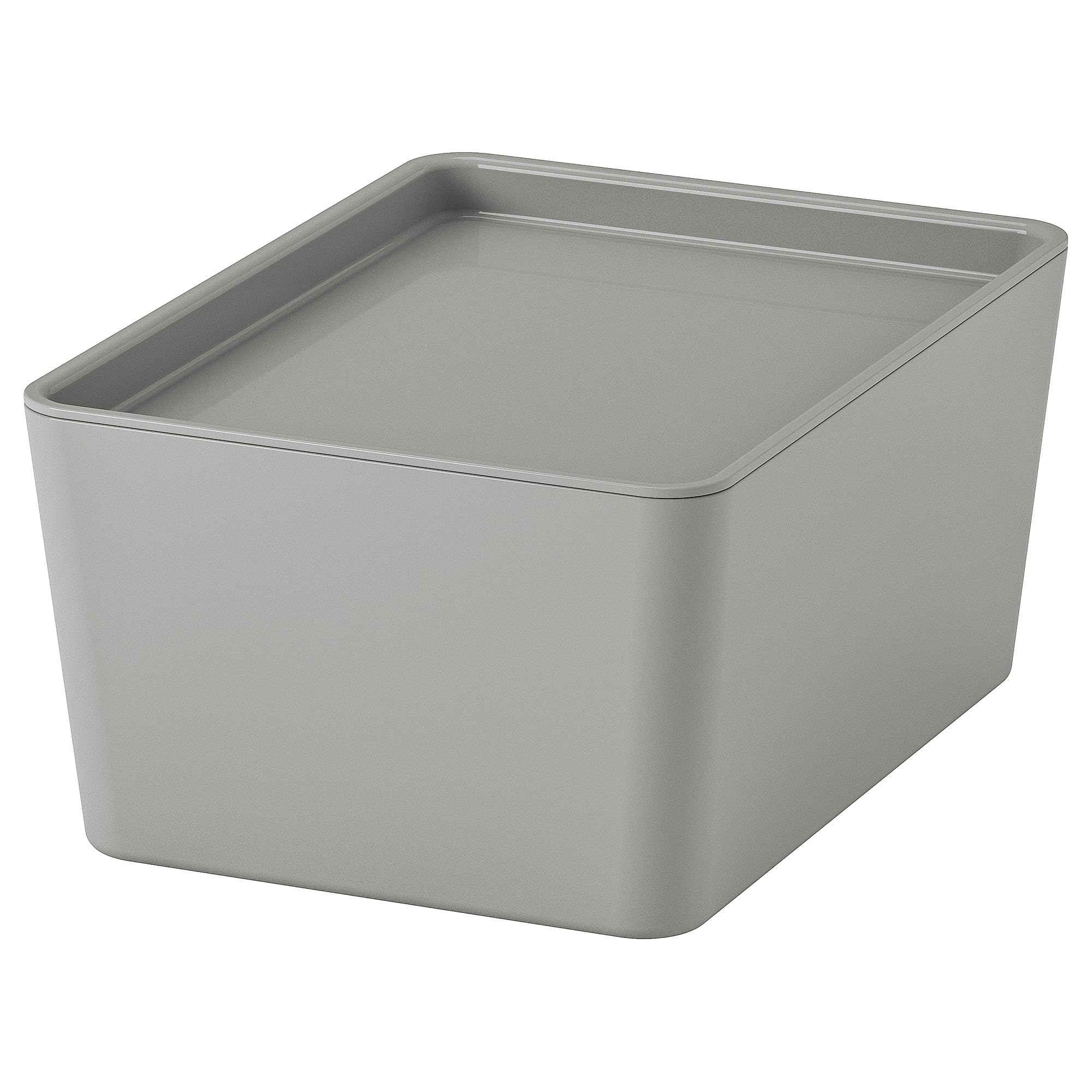 KUGGIS Boîte avec couvercle gris clair 13x18x8 cm pour rangement