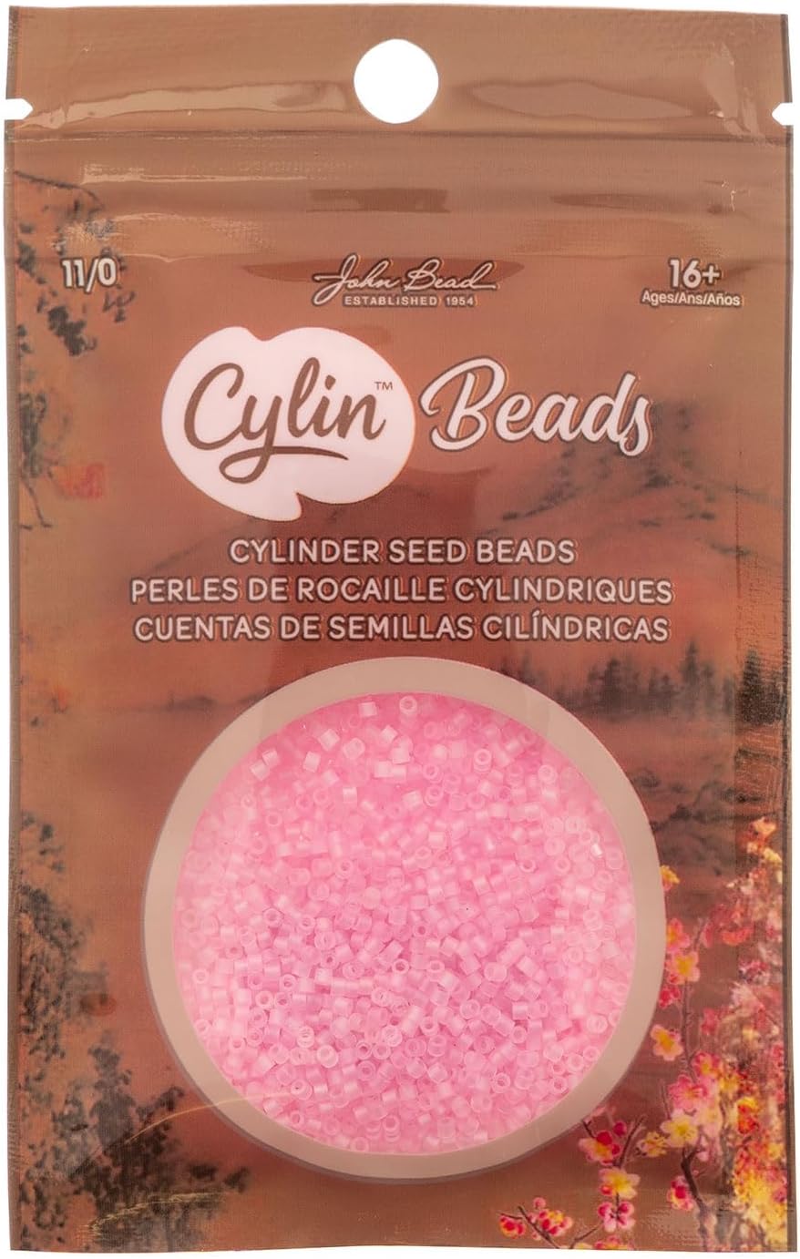 John Bead 25g Cylin Beads Dark Pink Matte Macaron AB 11/0 Glass Cylindrical Seed Beads for Jewelry Bracelets Necklaces Earrings Making Embroidery