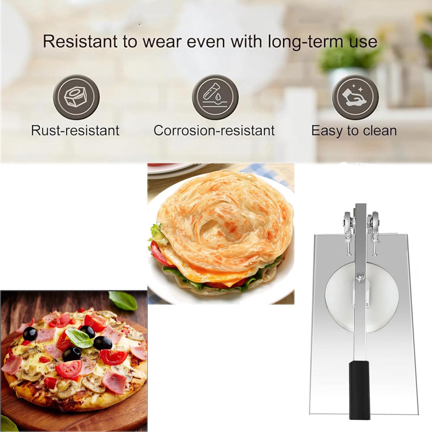Macchina per pressare la Base della Pizza Manuale, pressa per la Base della Pizza Portatile Commerciale, Attrezzatura per la Preparazione di impasti, per Pancake, basi per Pizza 18cm