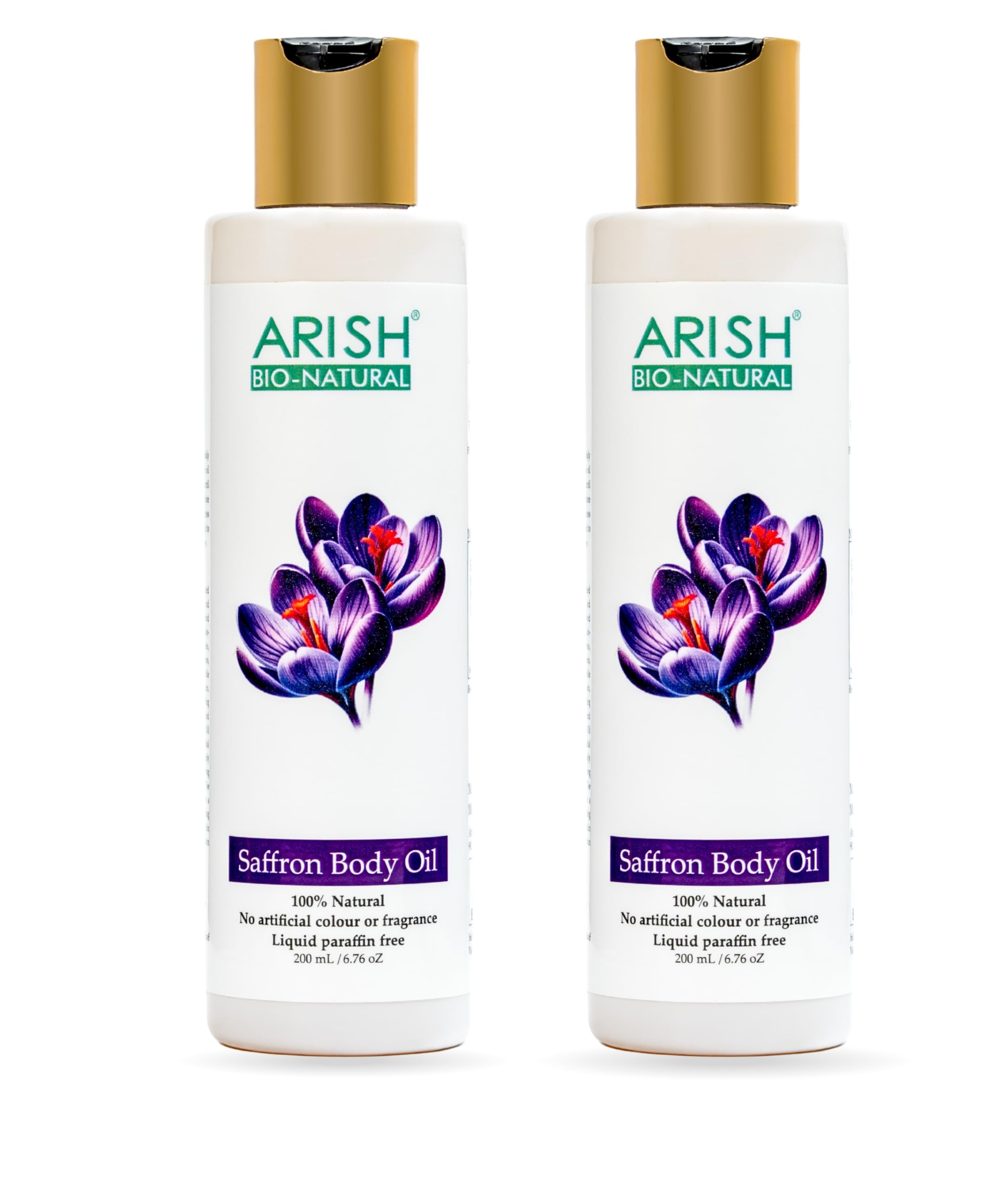 ARISH BIO-NATURAL Saffron Body Oil, Value Pack of 2, Moisturising Oil for Skin Brightening and Nourishment, 400ml Total Volume-image-18