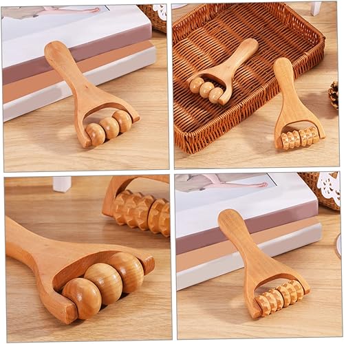 Miniatura 4 de Rodillo de masaje de madera, herramienta manual de rodillo muscular para piernas y pies de espalda, masajeador de terapia de mano para relajación y