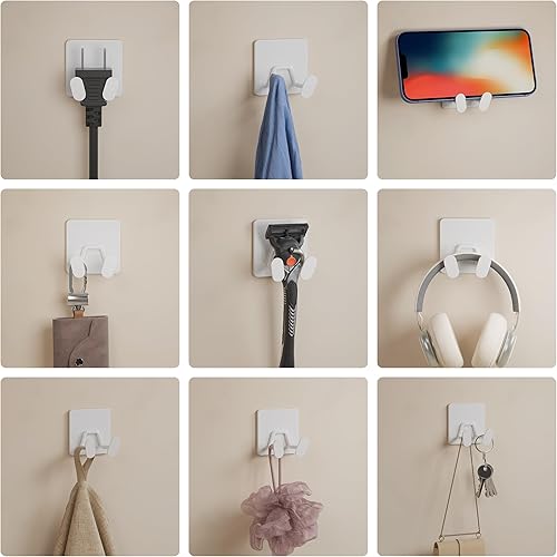 Miniatura 3 de Ganchos de ducha adhesivos para el interior, accesorios de ducha extra pegajosos, accesorios de ducha para maquinilla de afeitar, ganchos dobles