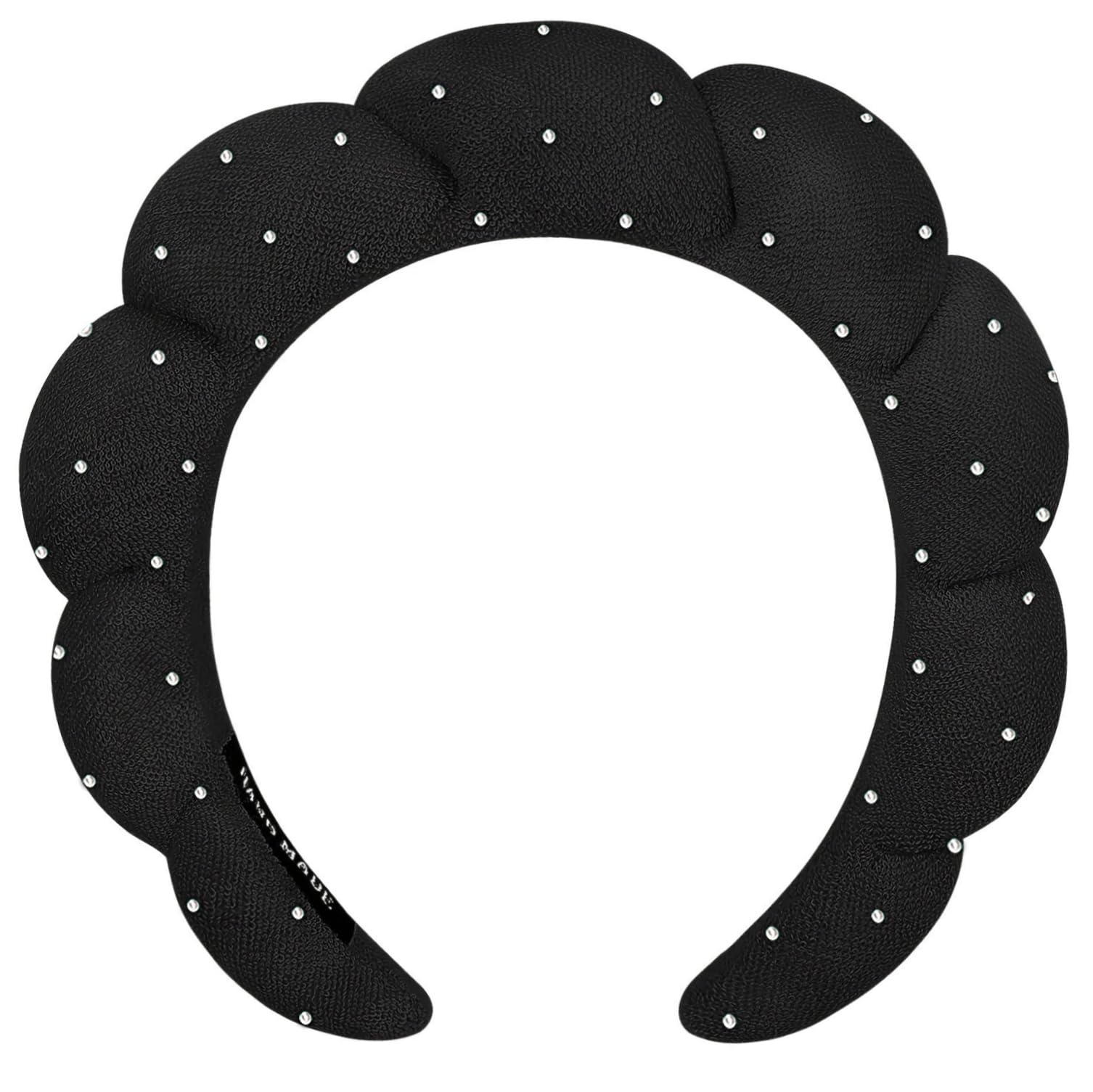 Spa Headbands Puffy Makeup Skincare Headbands for Washing Face or Facial Terry Cloth Fabric Shower Hair Accessory for Makeup Removal Shower Skin Treatment(Black