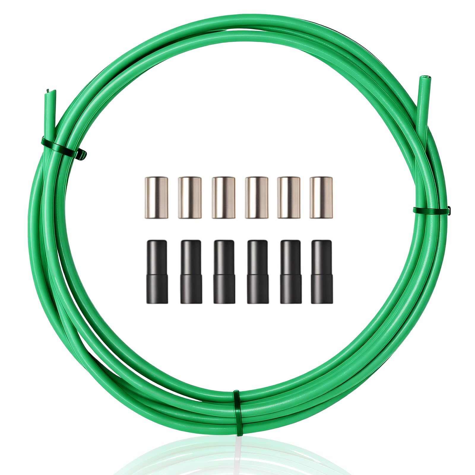 Brake Cable Housing,5mm X 9.84ft Bicycle/Bike Lined Brake Cable Housing with Cable End Caps, Bicycle Brake Cable Gear Wires Bikes Replacement Accessory for MTB/Road Mountain Bike (Green)