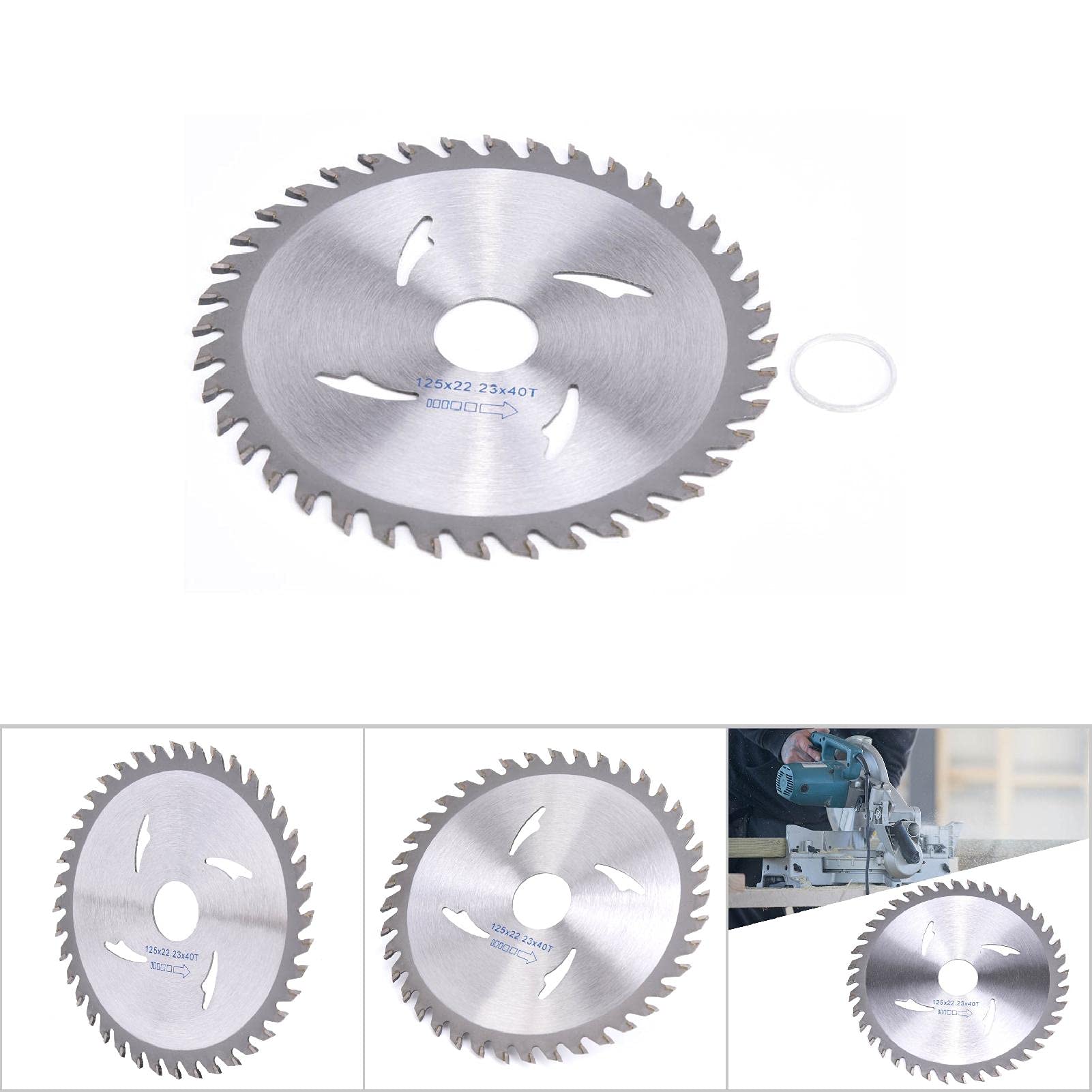 Amazon.co.jp: チップソー 丸鋸刃 内径22.23mm 外径125mm 40歯 無垢材