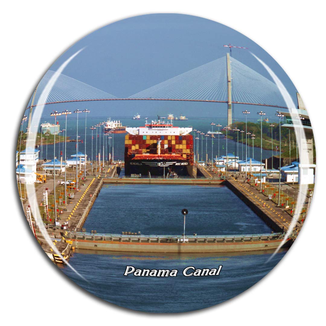 Weekino Clear/Colorless Panama Canal Fridge Magnet 3D Crystal Glass Tourist City Travel Souvenir Collection Gift Strong Refrigerator Sticker