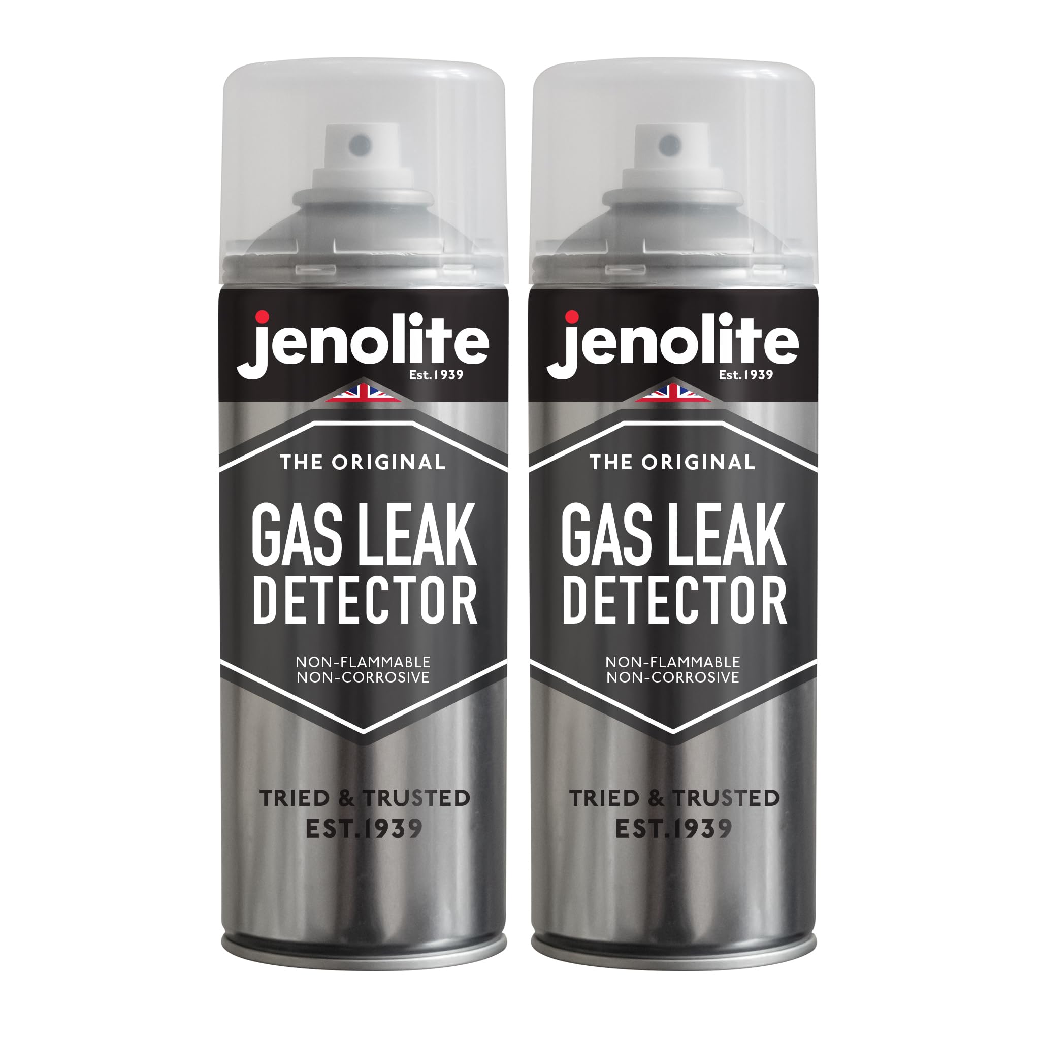JENOLITE Gas Leak Detector Spray | Non-Flammable & Non-Corrosive | 2x400ml | Detect Leaks in Heating, Plumbing, Air Conditioning & More | DVGW Certified