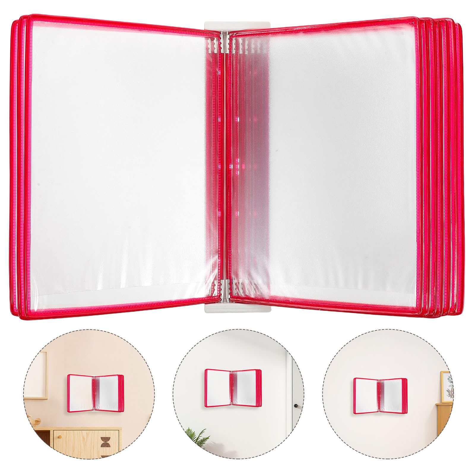 Artibetter Organizzatore da Parete per Documenti A4, 10 Tasche, Rosso