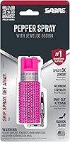Vista 8 de SABRE Jeweled Pepper Spray, Maximum Strength, Fashionable Monochromatic Design, Quick and Easy Access Snap-Clip for Secure Attachment, Protect