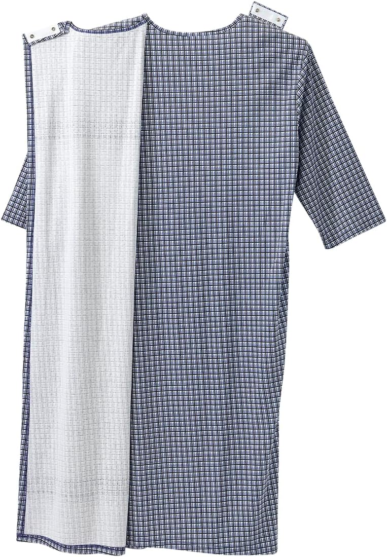 Silvert's Adaptive Clothing & Footwear Men's Open Back Henley Nightgown - Image 2