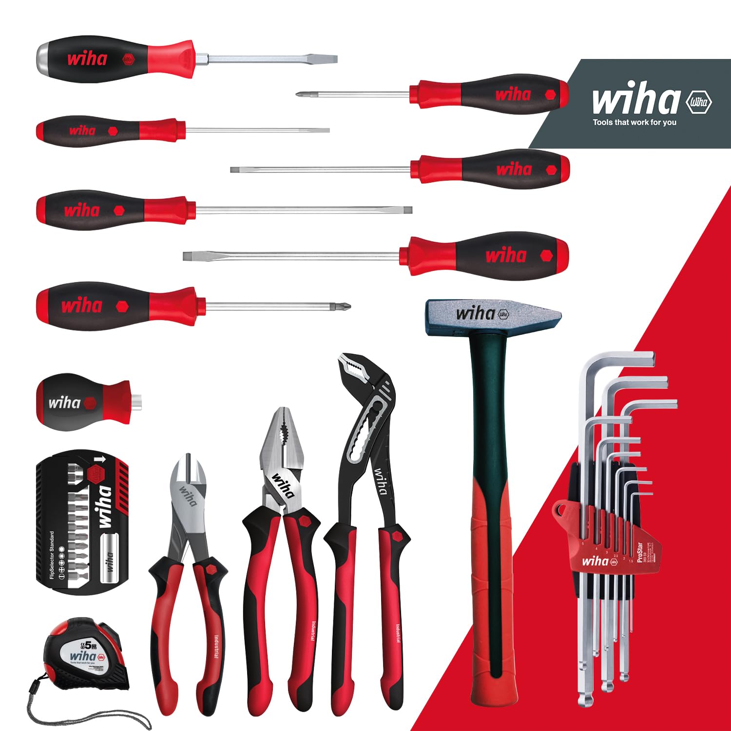 Wiha 46-częściowy zestaw walizek na narzędzia Basic L mechanic (45256) walizka z wypełnieniem narzędzie