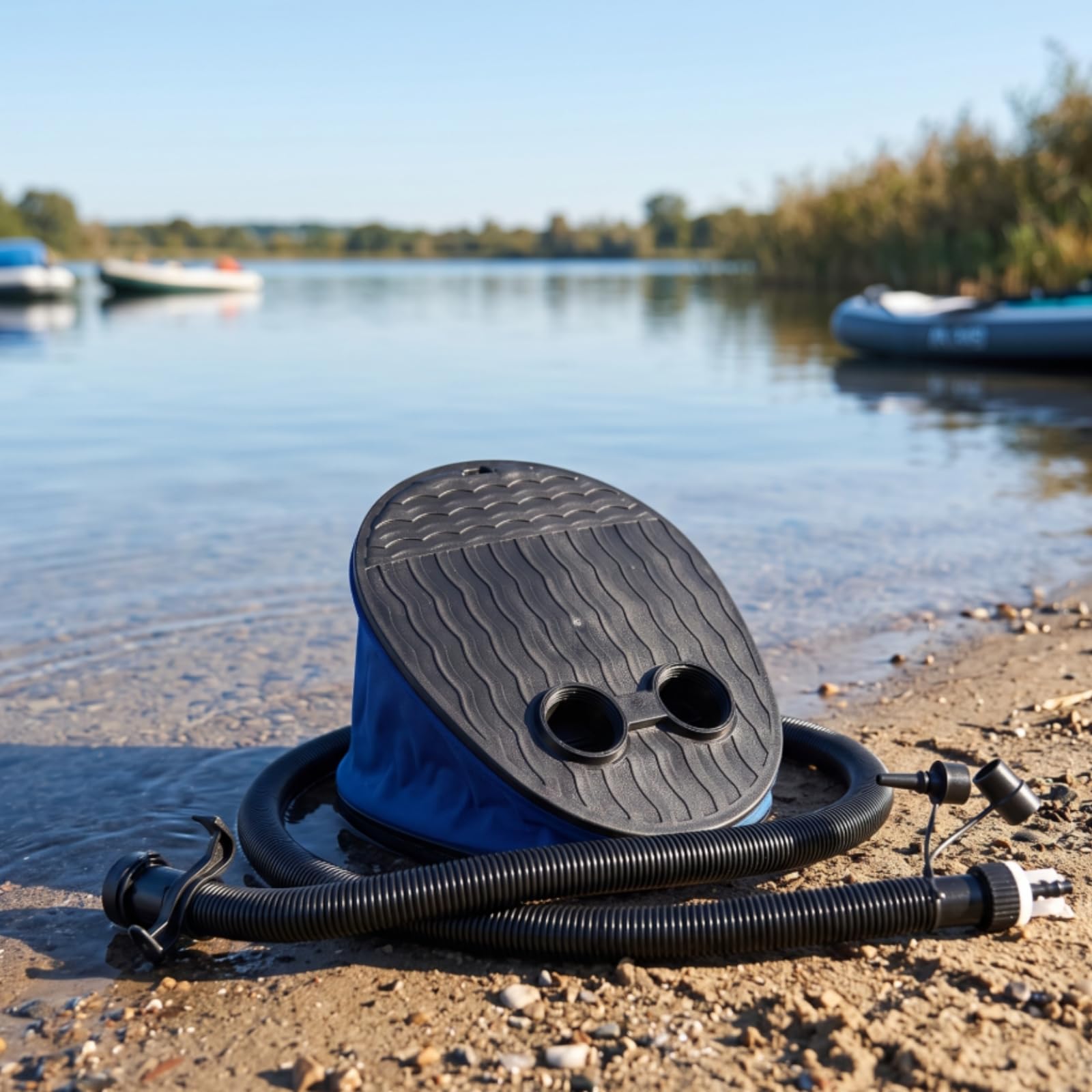 Pompa a Pedale con Tubo Pratico | Superficie D'appoggio Zigrinata, Pompa a Pedale con Tubo Flessibile, Antiscivolo, per Spiaggia, Campeggiatori, Sportivi