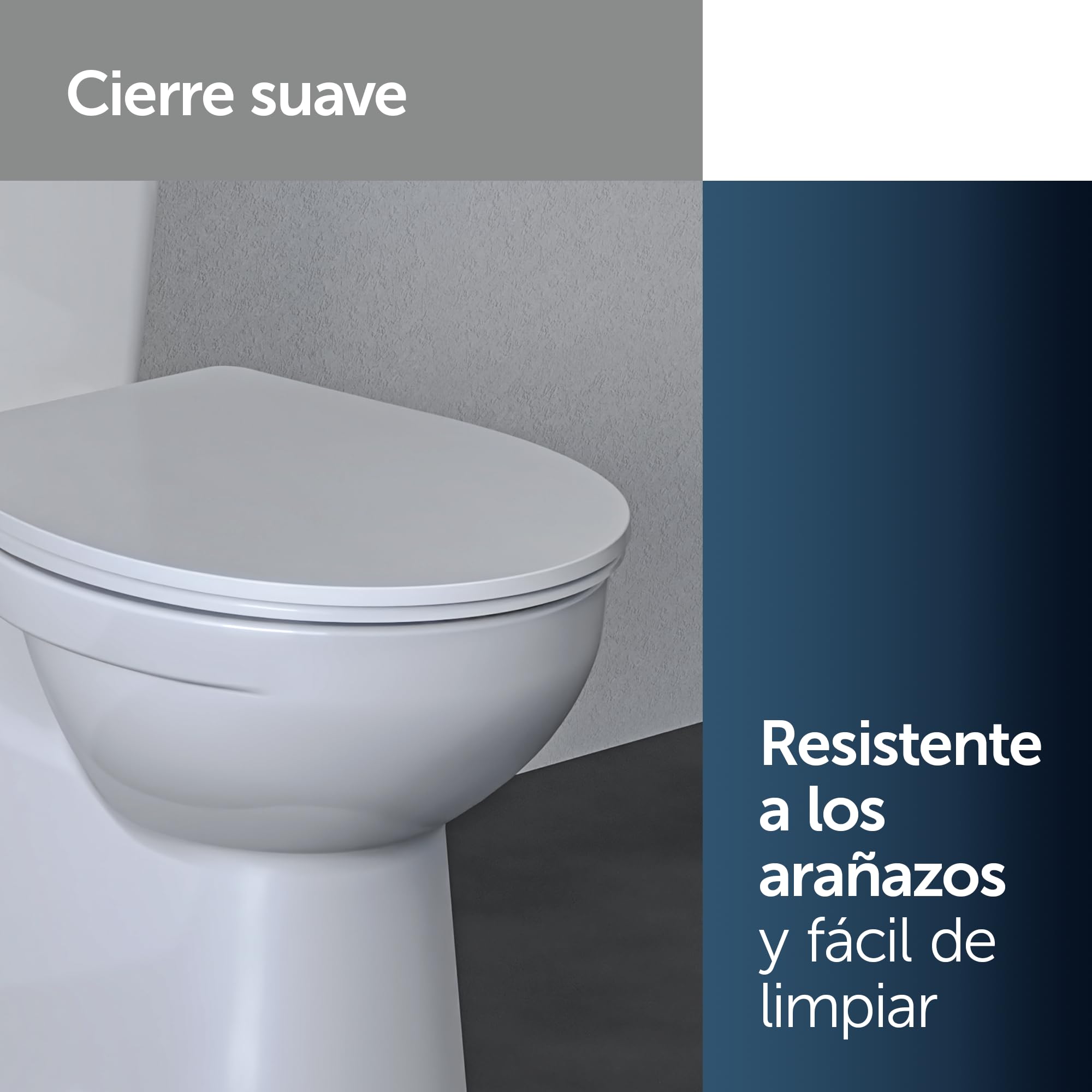Ideal Standard Tirso Universal asiento de WC ovalado – Blanco | Asiento de inodoro universal con cierre amortiguado (Softclose) y bisagras de acero inoxidable, E252901