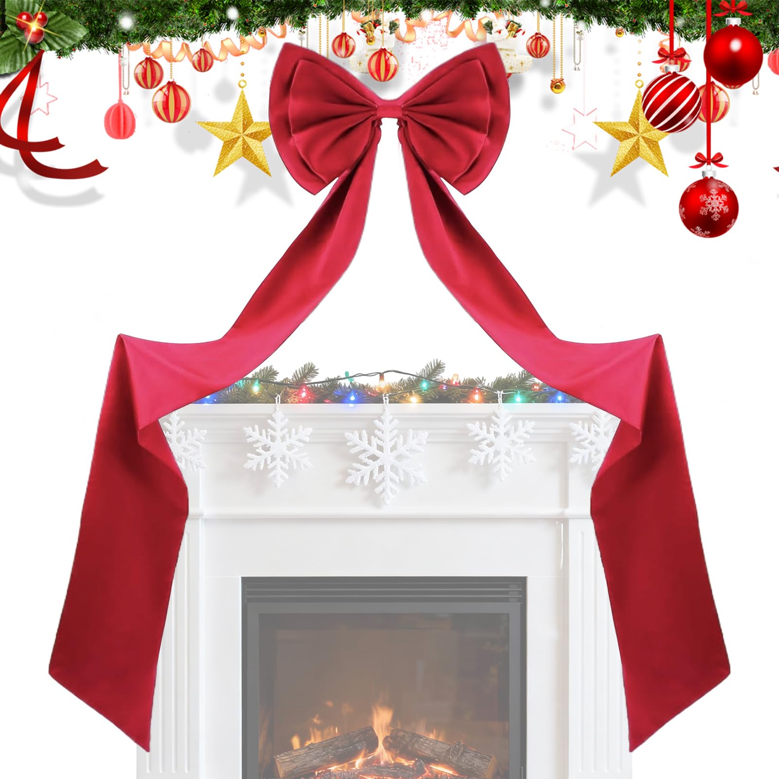 Lazos navideños para árbol de Navidad con lazo extra grande de calidad premium