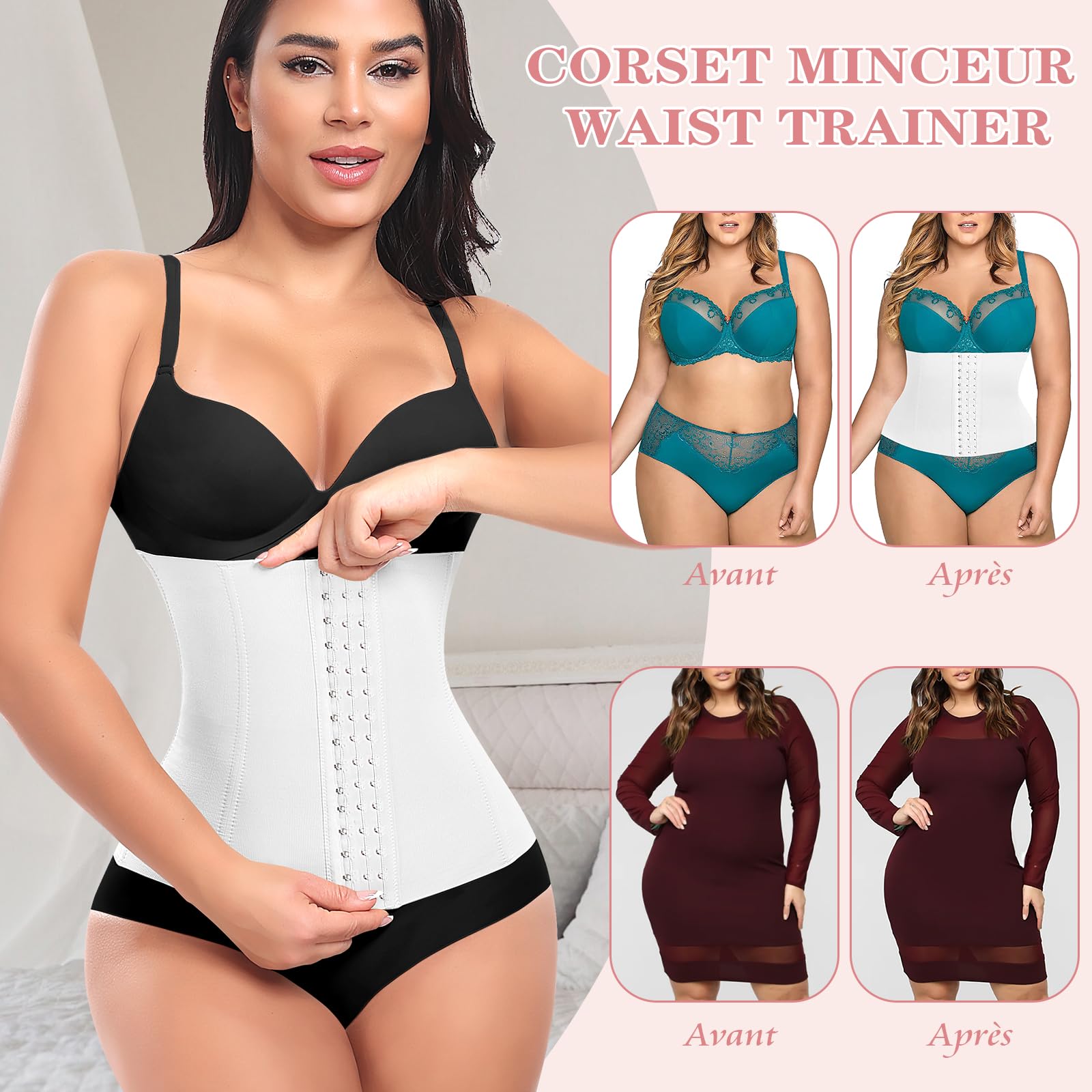 Femme Gaine Amincissante Ventre Plat Invisible Corset Minceur Ceinture Amincissante Waist Trainer Post Partum Serre Taille Body Sculptant Invisible Body Shaper Sport Fitness
