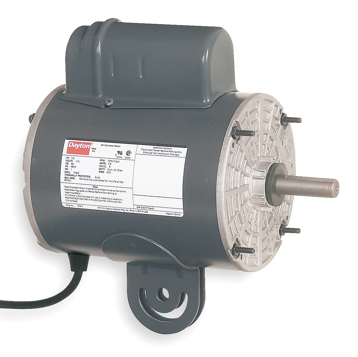 Dayton 4UX61 Motor,1/4 HP,Yoke - 4UX61