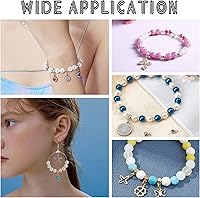 Vista 3 de PH PandaHall 80pcs 304 Stainless Steel Bails Beads 4 Styles Roundelle Barrel Large Hole Hanger Links Connectors with Charm Loop for Snake Chain