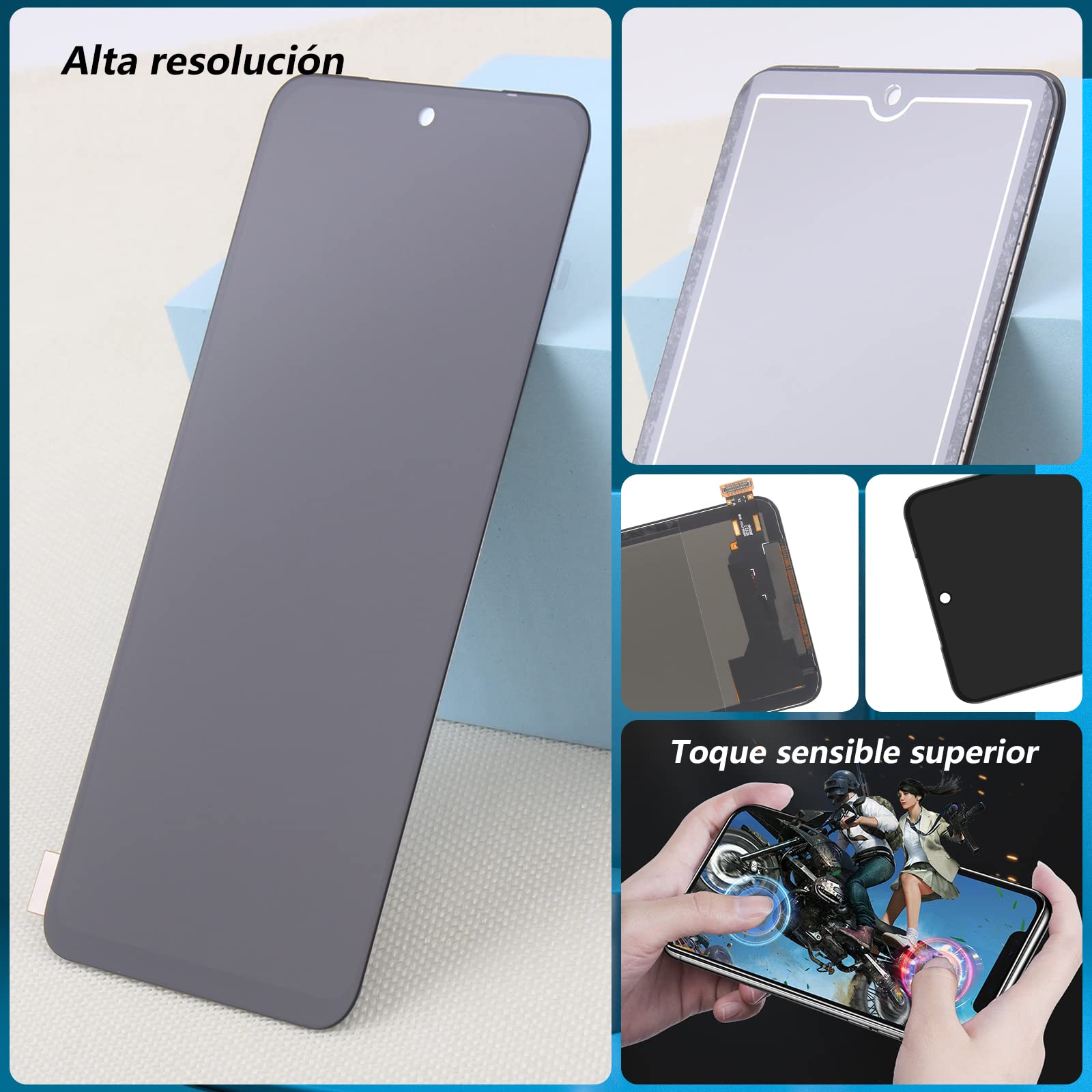 RongZy para Xiaomi Redmi Note 11S/Redmi Note 11 LCD+Pantalla Táctil Digitalizador Asamblea Reemplazo +Reparación Herramientas(Negro)