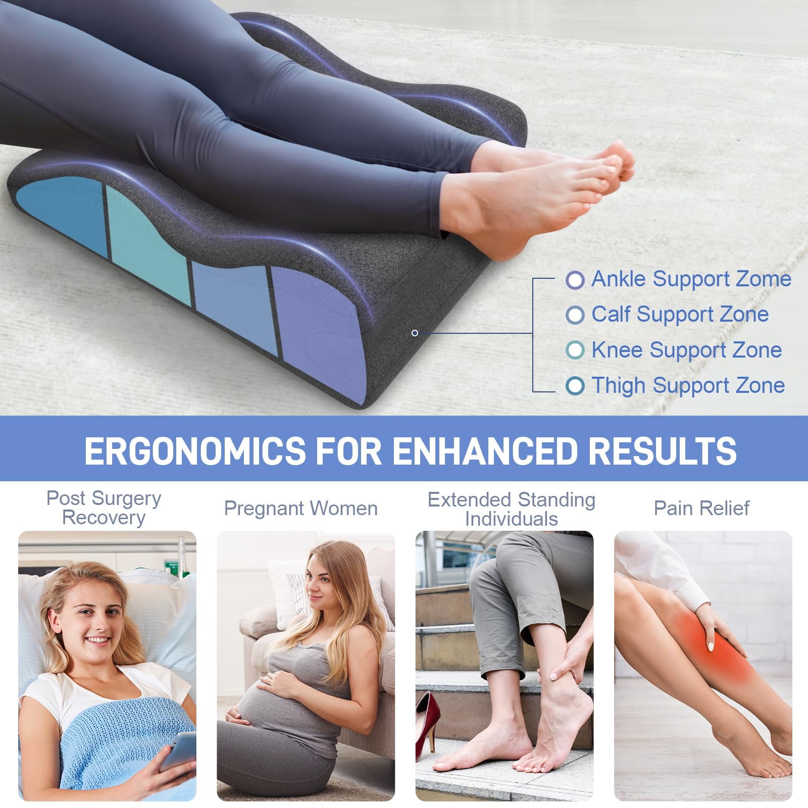 Cojin reposapiernas,Almohada para Piernas Cojin para Piernas Terapéutico,Almohada Piernas Dormir,Cojín Ergonómico para Venas Dolor de Espalda, Rodillas, Post-Operatorio