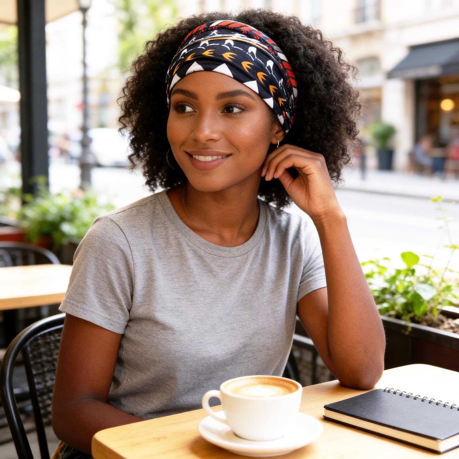 Diademas anchas para mujer, estilo bohemio, para entrenamiento, anudadas, para el cabello africano, antideslizante, para yoga, correr, deportes, accesorios para el cabello, paquete de 4
