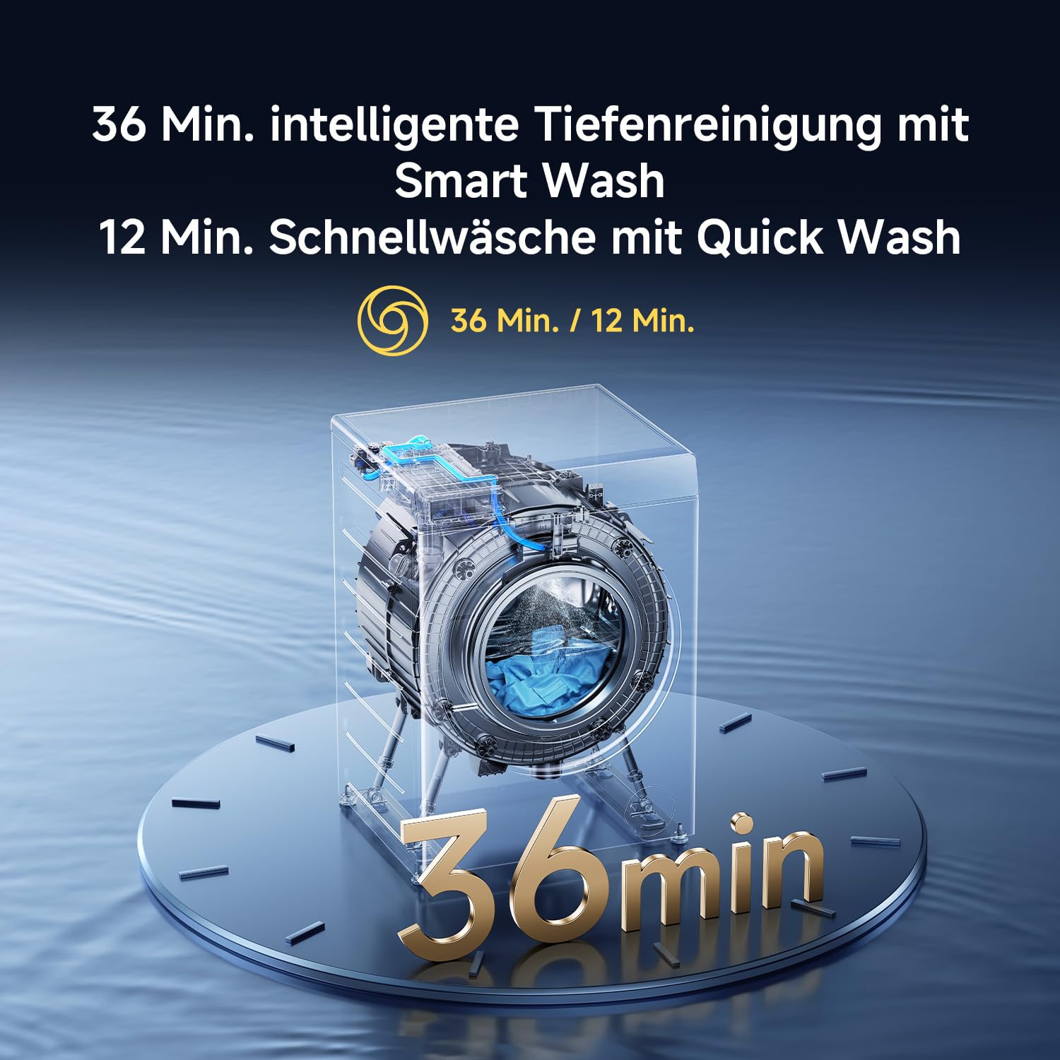 Xiaomi Mijia Front Load Washer Dryer Pro 9 kg Waschen / 6 kg Trocknen | Automatische Dosierung, Direktantrieb, Schnellwäsche, Auffrischen & Dampf-Hygiene, App-Steuerung, Weiß, A-25 % Wascheffizienz