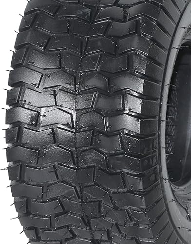 Miniatura 9 de Juego de 2 neumáticos de 4 capas de 15 x 6.00-6 para cortacésped y jardín, tractor, césped, sin cámara, carga máxima de 570 libras