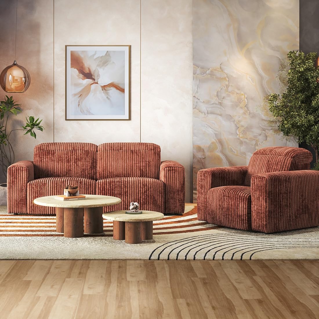 Urban Ladder Gretta 1 Seater Fabric Sofa with Adjustable Headrestin Deep Russet Fabric-image-33