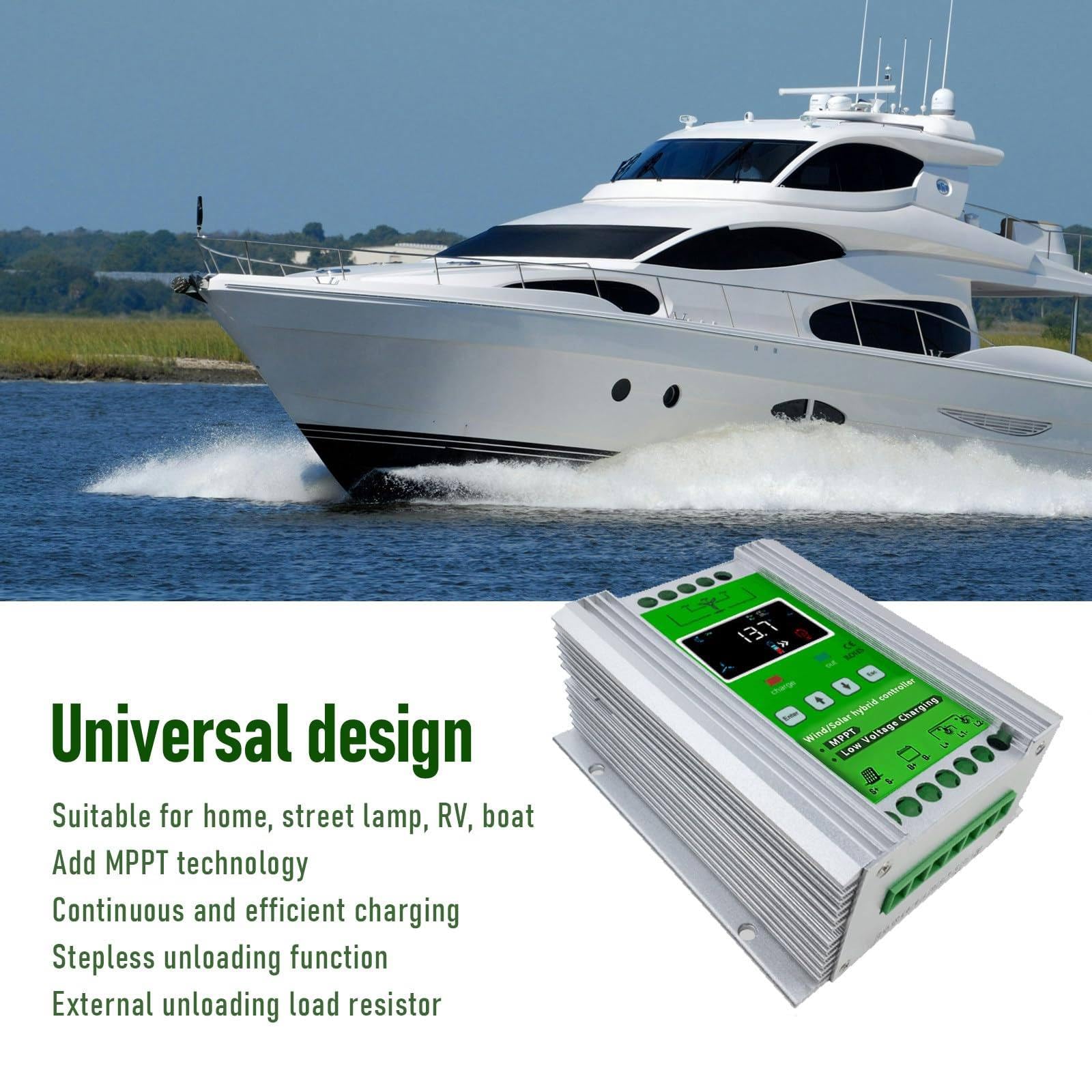 Regolatore di carica ibrido solare eolico da 3000 W-15000 W, sistemas supplementare solare eolico, caricabatterie eolico, regolatore di carica eolico, regolatore di carica di energia LCD 8000W