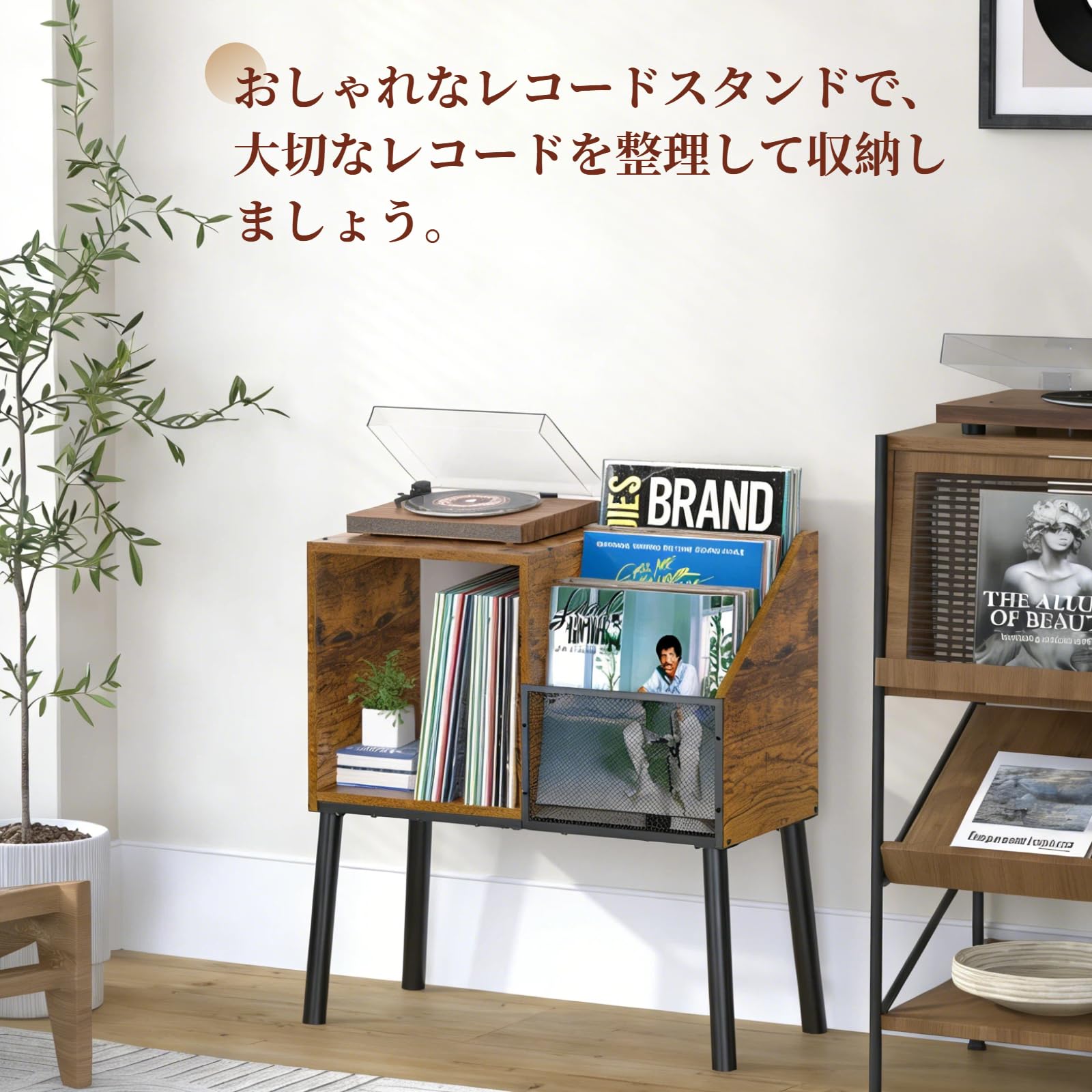 Amazon.co.jp: AYZLNFXT レコードラック レコードプレーヤーラック