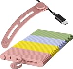 40Pcs Reusable Cable Ties, Adjustable Cord Organizer, 3 in-Multi | Silicone Small Zip Ties for Charging Cable, Earphone Computer Cords, Office Desk Cable Management, Travel Accessories