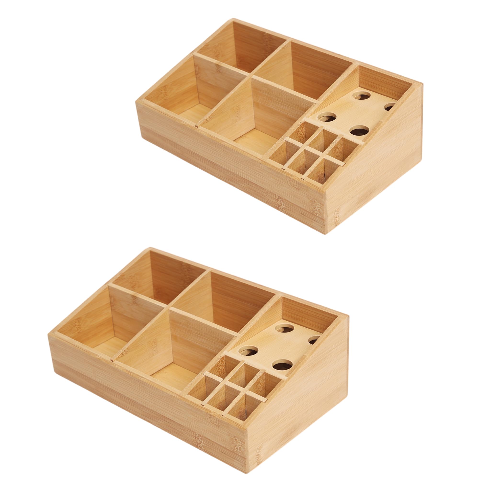 Ninebendstreams 2 Pack Bamboo Art Supply Organiser
