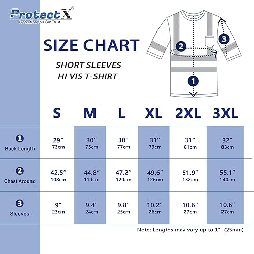 Miniatura 2 de ProtectX Camiseta de seguridad reflectante de manga corta de alta visibilidad, camisas de alta visibilidad transpirables resistentes para hombre,
