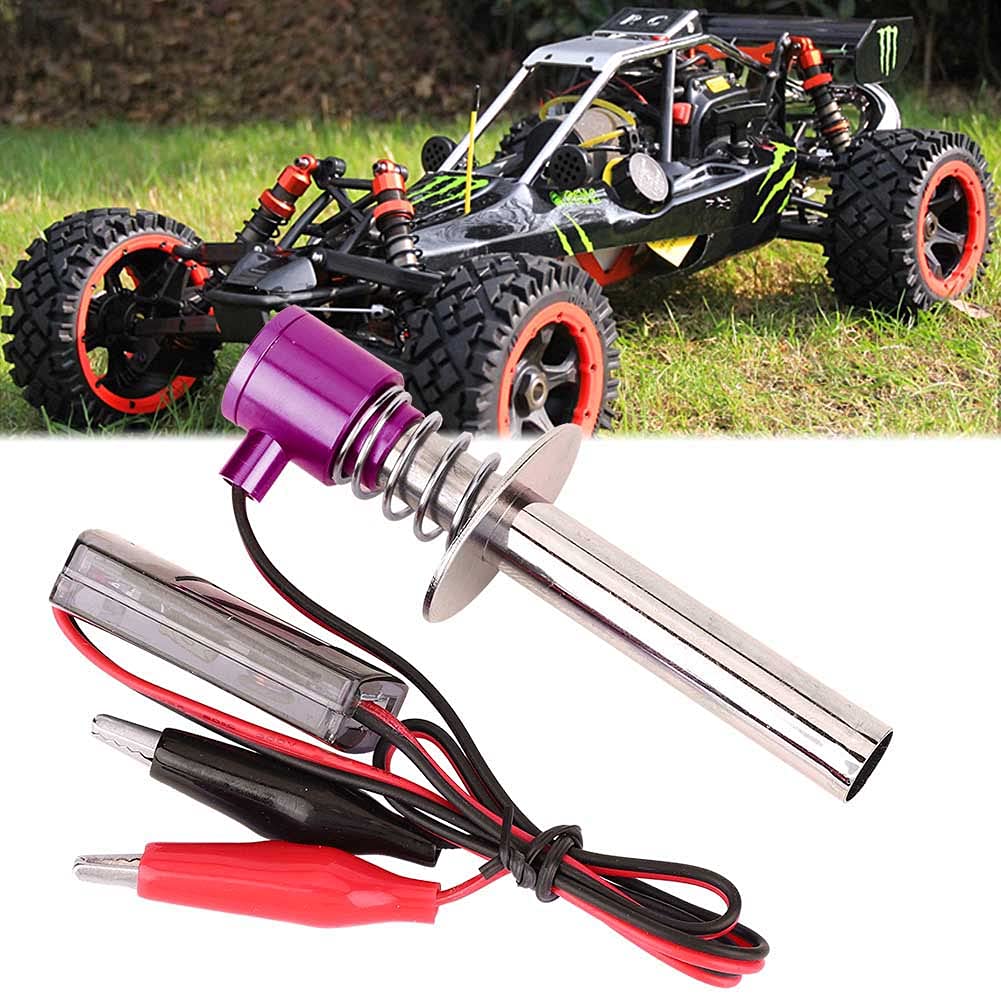 bizofft RC Igniter, Starter Igniter Fit RC Plug Starter Igniter, RC Electronic Glow Plug Starter Men for Redcat HSP Nitro Powered Car(purple)