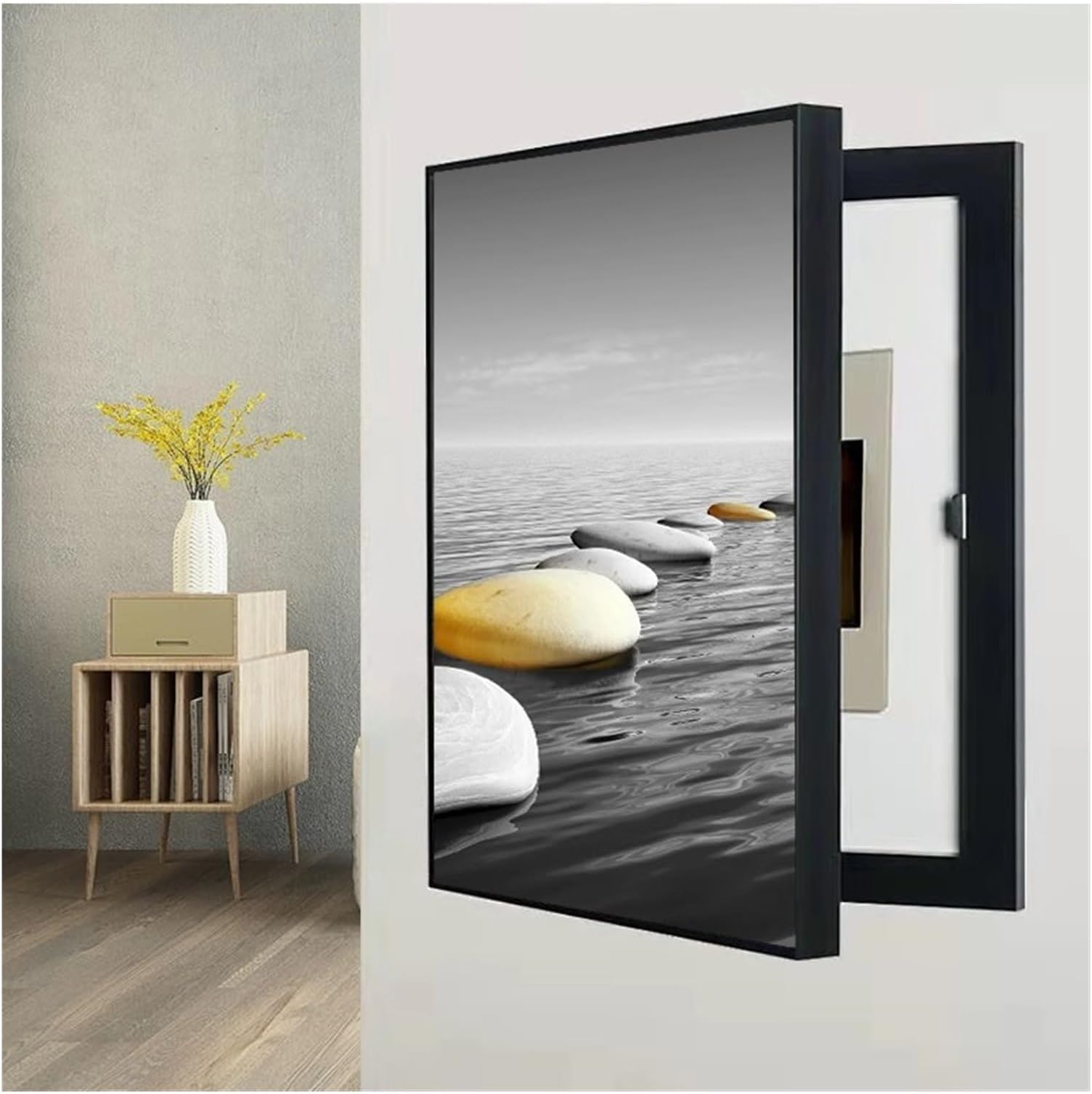 Decorative Painting of Meter Electric Meter Decorative Painting Cover Poster Mural Frame Home Living Room Wall Art(Green,40x60cm)