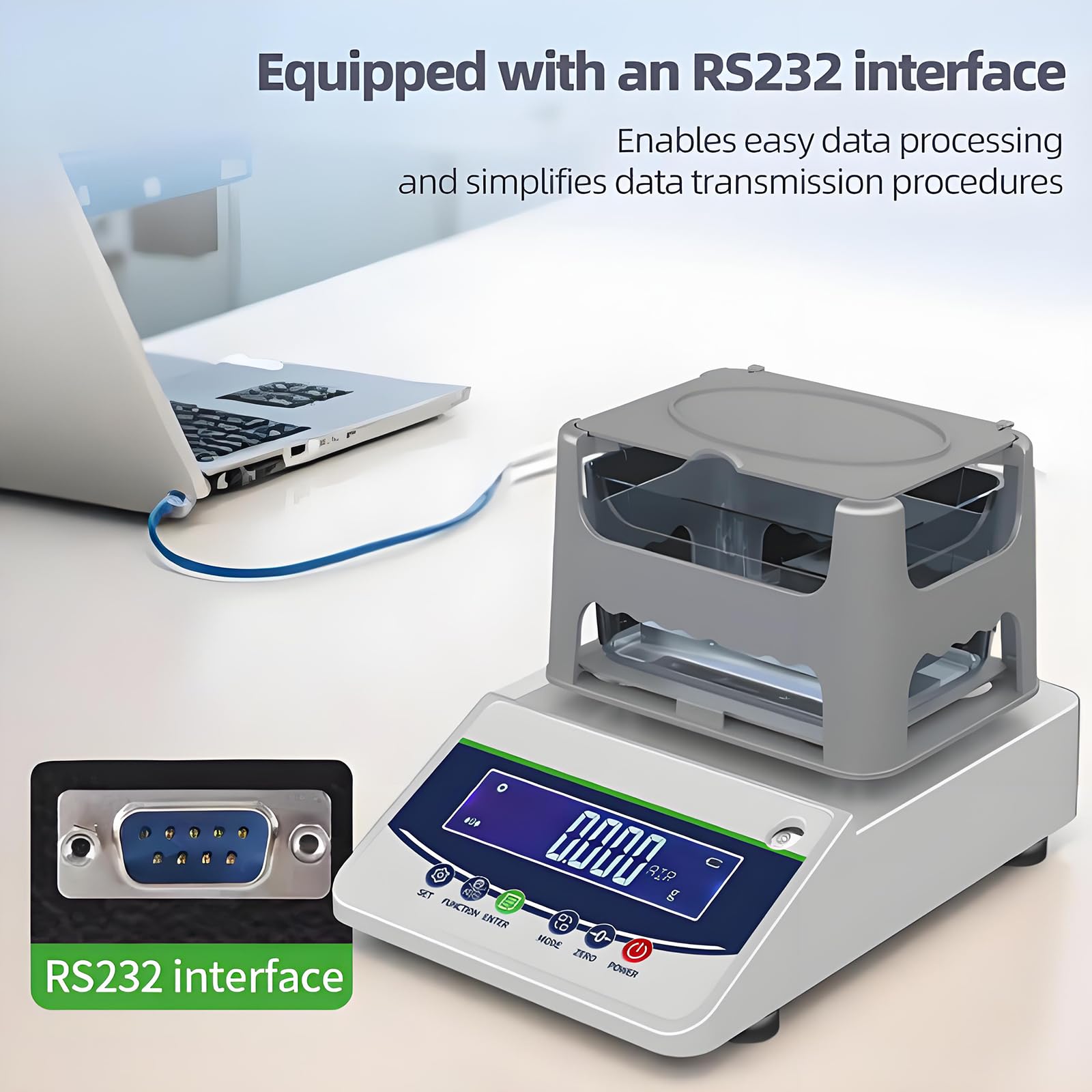 Medidor de densidad electrónico, densímetro digital con pesos de calibración, rango de pesaje de 5 a 600 g, precisión de 0,001 G, datos imprimibles, batería integrada para laboratorio y uso industrial