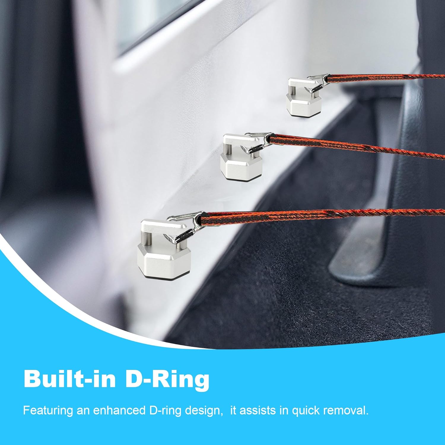 Silver Billet Aluminum Hard Top Quick Removal Fastener Thumb Screw, Integrated D Ring, Compatible with Jeep Wrangler JK 2007-2018, JL 2018-2022 & Gladiator JT 6PCS
