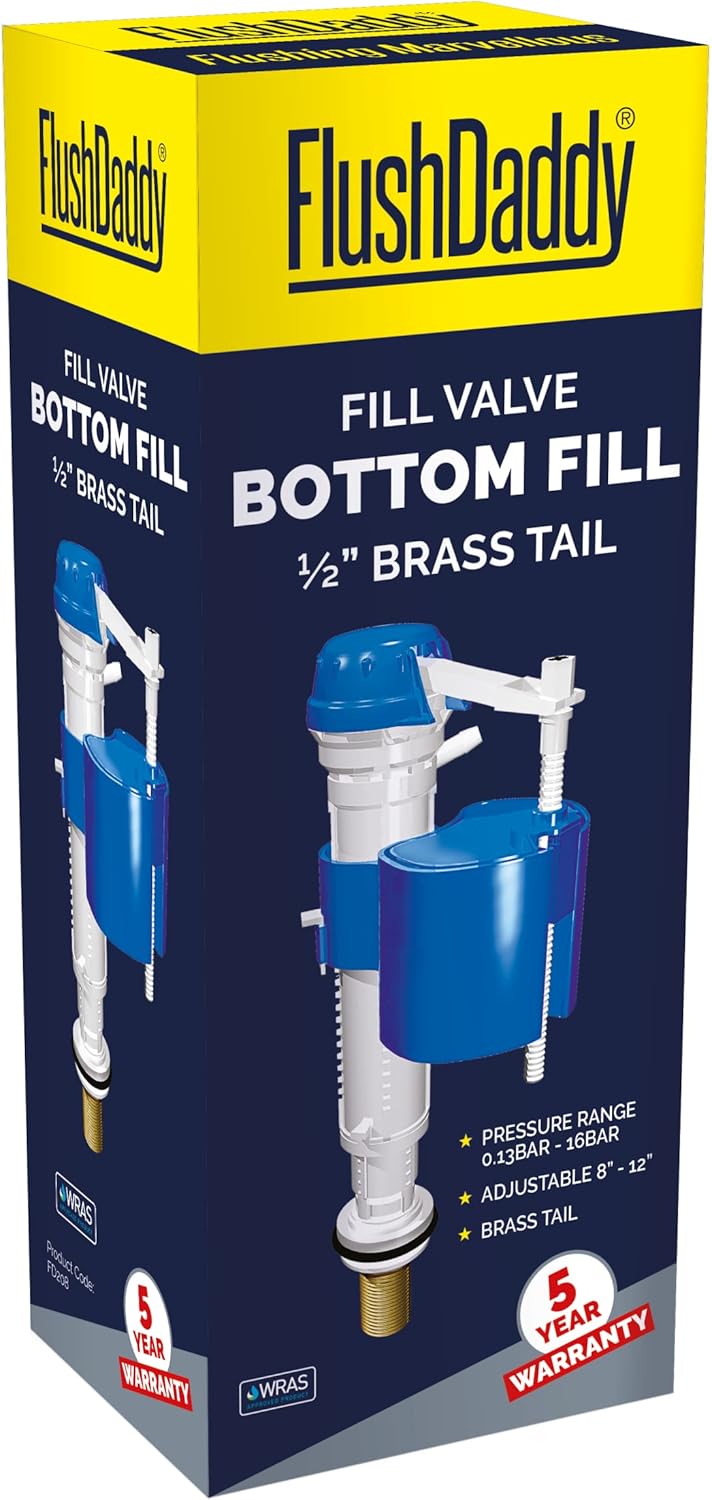 NJ208 Bottom Entry Anti Syphon Adjustable Fill Valve with 0.5-Inch Brass Tail,