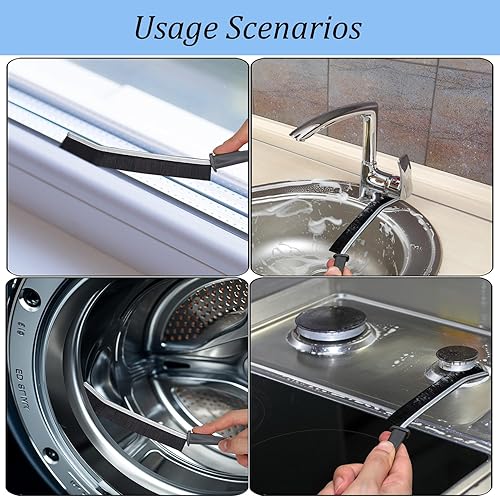 Miniatura 2 de Cepillos de limpieza de grietas para uso doméstico, cepillos de cerdas duras para limpieza de espacios pequeños, cepillo de huecos adecuado para