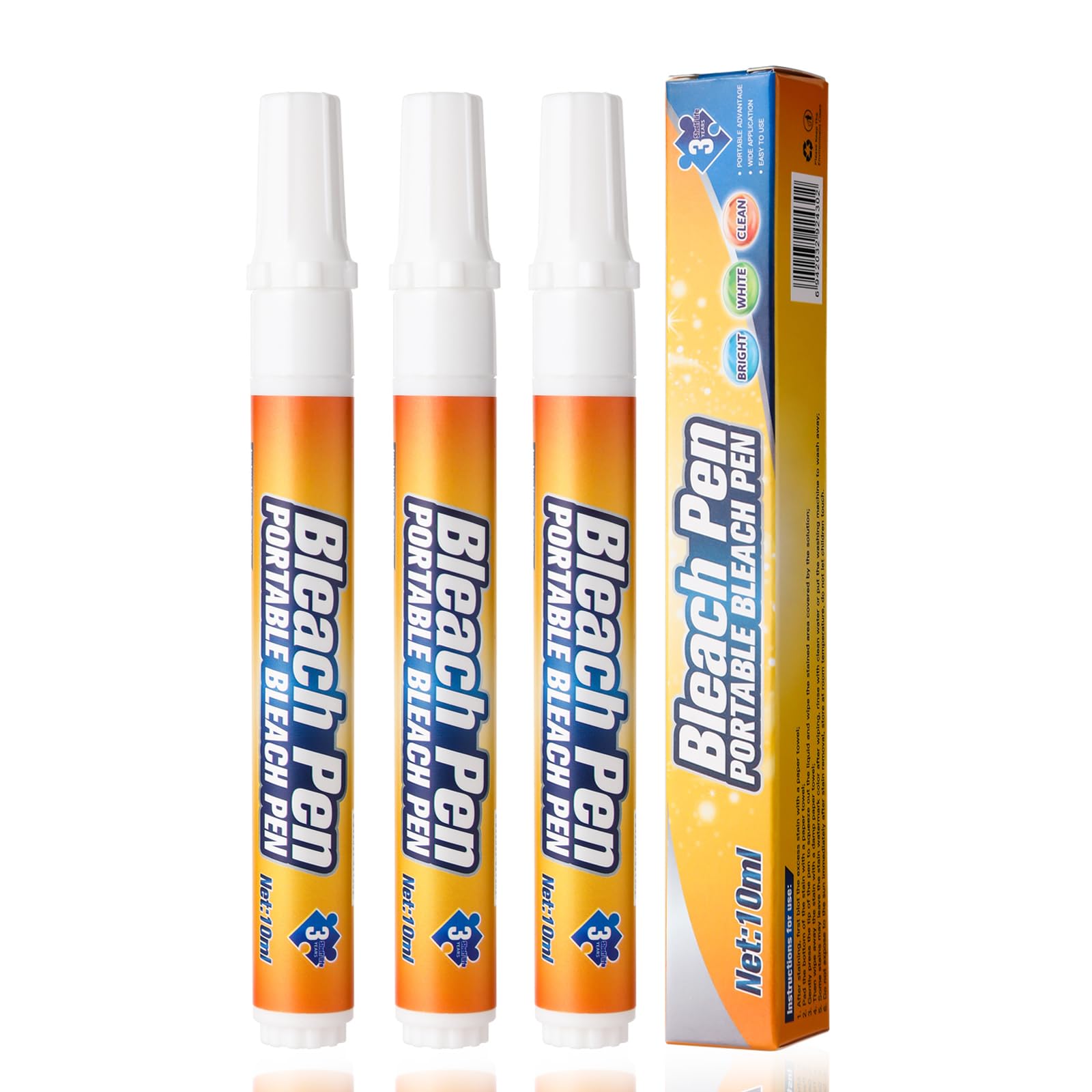 Bleach Pen,Bleach Pen for Clothing,stain remover pen,More effective stain removal,Travel Accessories,Travel Size Toiletries,Travel Essentials,Instantly Remove New Stains(3pcs)