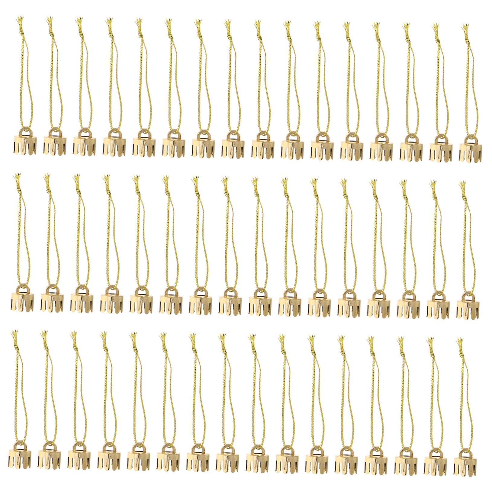 Caps de remplacement boules de Noël dorés (1000 pcs) en plastique léger avec cordes pour sapin